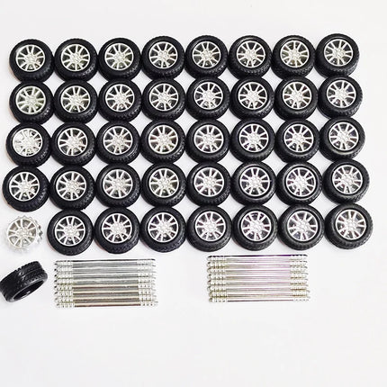 10 Sets 1/64 Model Car Tires 11.6mm 12mm 13mm Wheels for 1:64 Domeka HW Matchbox MINIGT XCARTOYS