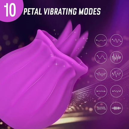 Rose Tongue Vibrator Sex Toy Clitoral Stimulator with Licking & Vibration Female Anal Clitoris Nipple G Spot for Her Pleasure