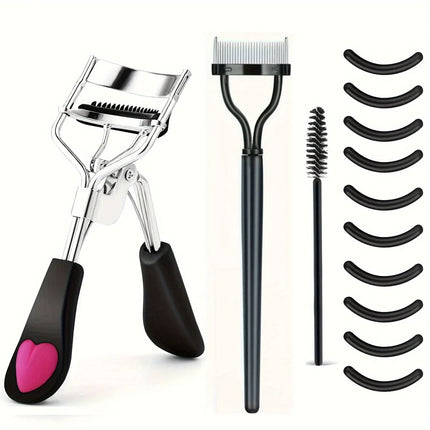 Eyelash Curlers Eyebrow Brush Kit For Women Eyelashes Comb Seperator Lash Mascara Wands Brushes Makeup Tool With Silicone Pads