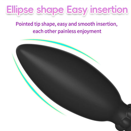 Silicone Metal Rolling Bead Anal Plug Wearable Butt Plug Stimulation Anus Masturbator G-Spot Massage Bdsm Sex Toys for Man Women