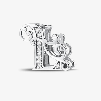 925 Sterling Silver English Letter Charms Beads Fit Original Pan DIY Bracelets Making Gift Of High Quality Fine Jewelry