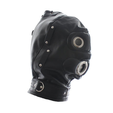 Thierry Bondage Slave Sensory Deprivation Hood with Penis Gag Blindfolds, Fetish Sex Toys for Adult Couples SM Game Roleplays