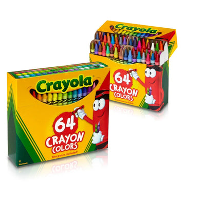 64ct Crayons with Sharpener Kids School Supplies Art Classroom Essentials for Teachers Coloring Gift
