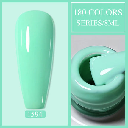 Parkson 8ml HEMA TPO FREE Color Gel Nail Polish Nude Pink Red Green Collection Nail Gel Polish Glitter Soak Off UV LED Gel