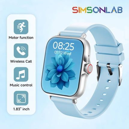 New Kids Study Partner Smart Watch 1.83'' HD Multi-Language Bluetooth Call Music Player Mini Games Calculator Perfect Gift 2026