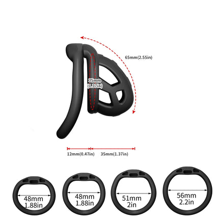 Male Chastity Cage Device Lock Belt Set Flat And Curved Rings ABS Material Removable Metal Lock Training Urethral Opening