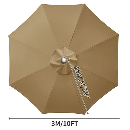 Waterproof Replacement Umbrella Cloth 2/3M Patio Parasol Cover UV-Anti Canopy Cover Replacement Parasol Cover for Balcony Garden
