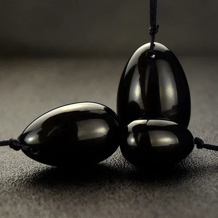 Natural Jade Massage Crystal Stone Black Obsidian Yoni  for Kegel Exercise Vaginal Muscle Massage Ben Wa Balls Massage Ball