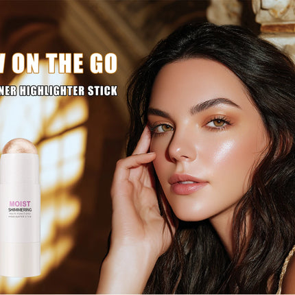 [Natural Glowup] 1pc Glowup Highlighter Stick | Natural Brightening Face Contour & Highlight Makeup, Medium Coverage, Buildable
