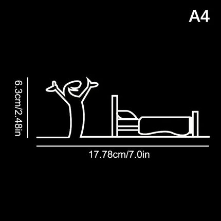 1PC La Linea Minimalist Line Art Stickers Door Sticker Bedroom, Kitchen, Bathroom Sign Cartoon Character Design Home Decoration