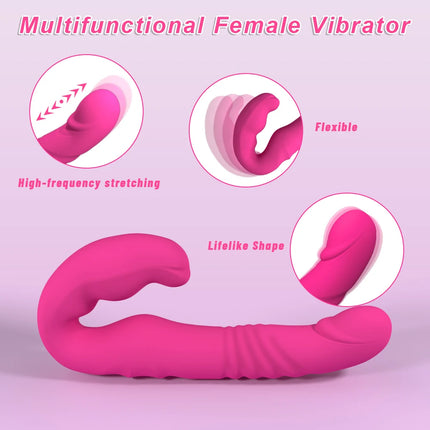 Thrusting Vibrator Sex Toys for Women Strap-on Double Heads Dildo Vibrators G Spot Clitoral Rabbit Vibration Masturbator