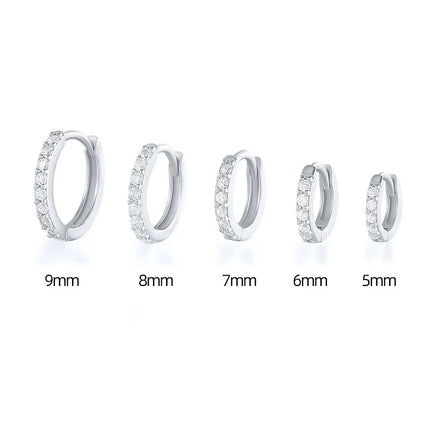 1Pair Huggie Hoop Earrings for Women Girl Zirconia Small Cubic Zirconia Cartilage Hoop Earrings Thin Tragus Ear Piercing Jewelry