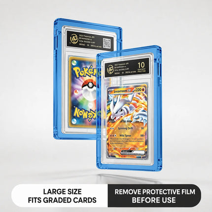 Extended Acrylic Graded Card Display Case for PSA BGS Slabs, Magnetic Protective Trading Card Holder for Pokémon, Sports Cards