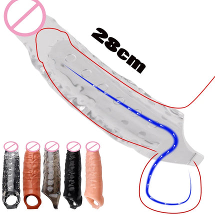Penis Extender Delayed Ejaculation Cock Extension Dick Enlargemen Penis Ring Penis Extension Big Cock Sleeve Reusable Adults 18+