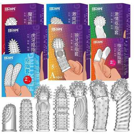 Finger Sleeves Vibrator Accessories Masturbation Sleeve G-Spot Clitoral Stimulator Finger Sleeves Sex Toys for Women Pleasure