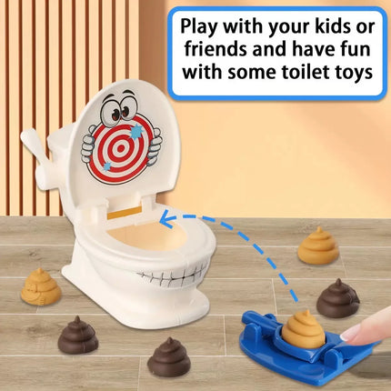 Toilet Target Shooting Game, Interactive Desktop Prank Toy Set