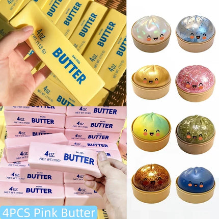 Glitter Dumpling Squishy Slow Rising Glitter Stress Ball Stretchy Decompression Fidget Toy Steamed Bun Dumpling Baozi Toy