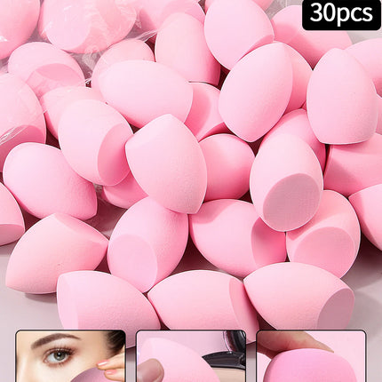 30pcs Powder Blending Makeup Sponge Beauty Egg Set  For Liquid Cream And Powder, Multicolor Without Latex Suitable For All