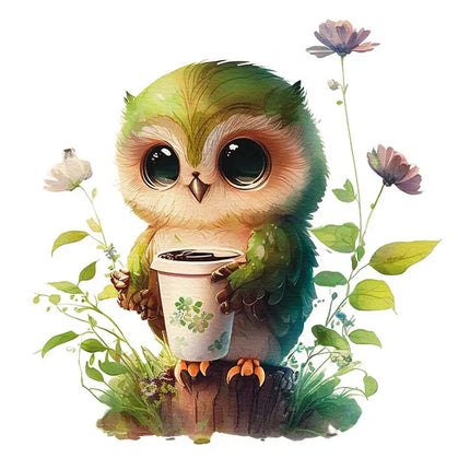 M417 Cute Cartoon lucky owl Wall Sticker Children's Room Decoration toilet Refrigerator Home Decals Sticker