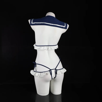 Erotic Cosplay Japanese Student Uniform Lingerie Sets Open Bra Hollow Out Underwear Sexy Costume Porn Sex Outfits