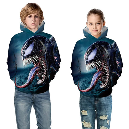 Autumn Winter Children's Hoodies Coat 5-14y Boys Girls Hooded Sweats Kids Superhero Printed Sweatshirts Child Sport Top Pullover