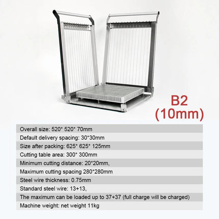 300*300mm Double Arm Manual Raw Chocolate Cutting Machine Slicer Stainless Steel Bar Cutter Dessert Candy Multi-size Cutting
