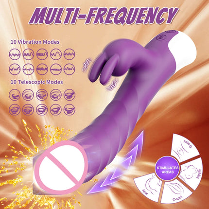 Thrusting Rabbit Vibrator for Women Vagina Dlido Vibrator G-Spot Clitoris Stimulator Female Masturbation Sex Toy for Women