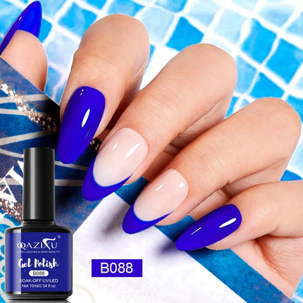QAZIXU 10ml Klein Blue Nail Polish Gel Soak Off UV LED Manicure Semi-Permanent Nail Art Varnish For Salon & Home Pure Gel Polish