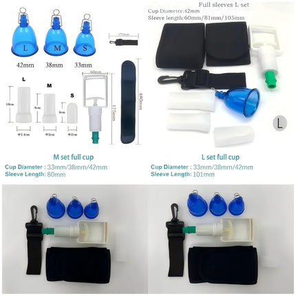 Vacuum Penis Pump Extender Kit Silicone Sleeve And Plastic Cup With Belt For Physical Traction Training
