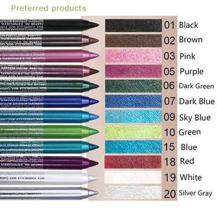 1Pc 14 Colors Eyeshadow Pen Multifunctional Highlighter Pearl Glitter Eyeliner Gel Eye Makeup Pen Monochrome Highlighter
