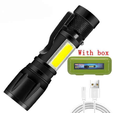 Powerful P50 Led Flashlights 2000LM Ultra Bright Tactical Light Emergency Spotlights Telescopic Zoom Light Builtin 18650 Battery