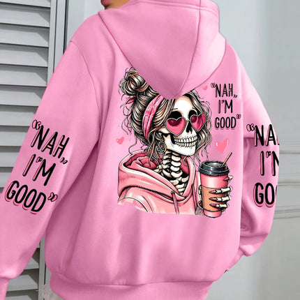 Expensive Talks Back Funny Printing Womens Hoodie Loose Multicolor Pullovers Fleece Autumn Sportswear Casual Pocket Hoody