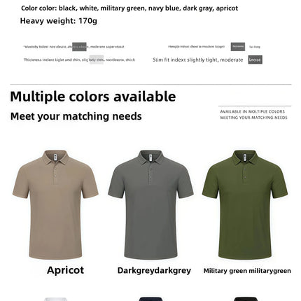 2025 New High End Polo Top for Men Short Sleeve Seamless Glue Pressing Sports Polo Shirt Work Uniform