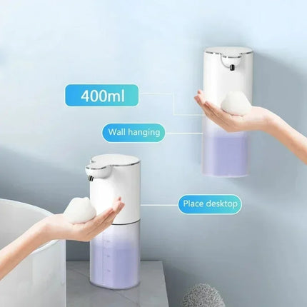 P9 Automatic Foam Soap Dispensers 400ml Bathroom Smart Washing Hand Machine With USB Charging 2-in-1 Desktop Wall Hanging