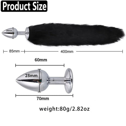 Cute Fox Tail Anal Plug Bow-Knot Soft Cat Ears Headbands Collar Erotic Cosplay SM Sex Toys for Female Male