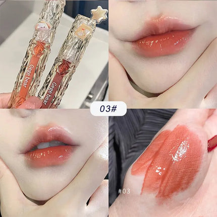 Gege Bear Crystal Mirror Water Lip Gloss Hydrating and Ultra-Moisturizing High Shine Glossy Lip Tint for Fuller Lips