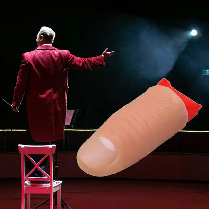 Finger Magic Tricks Phantasy Props Close Up Vanish Appearing ABS Finger Thumb Tip Red Silk Clothing Prosthetic Finger toy