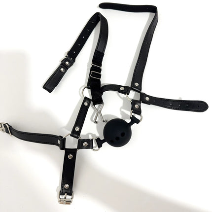 Silicone Ball Gag BDSM Bondage Restraints Oral Fixation Open Mouth Gags Nose Hook Strap Fetish Sexy Cosplay