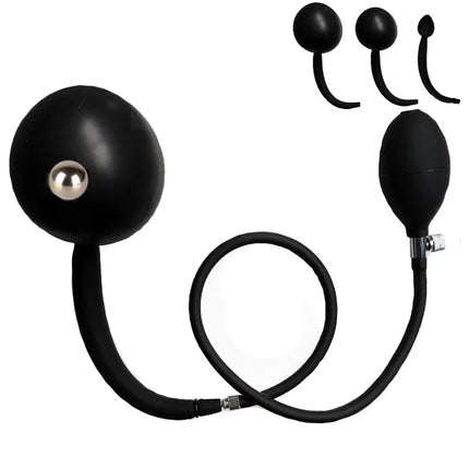 Large Silicone Inflatable Butt Plug with Pump - Expandable Anal Stretcher Prostate Massager for Advanced Training Sex Toy