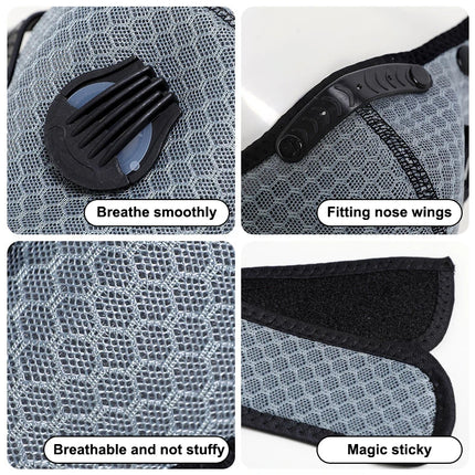Men's Cycle-Ready Face Mask with Active Carbon Filters and Dust Goggles