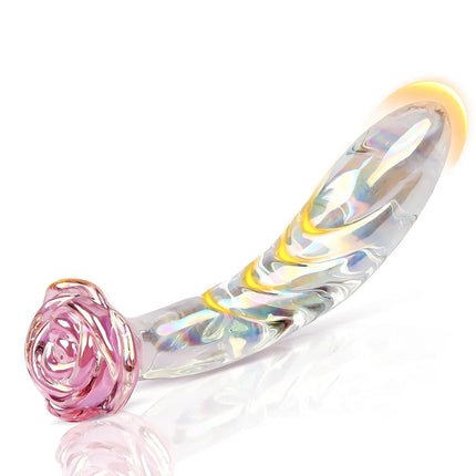 Rose Crystal Glass Dildos Colorful Butt Plug Vaginal Anal Stimulation Beads Prostate Massage Anal Dilator Sex Toys Masturbation