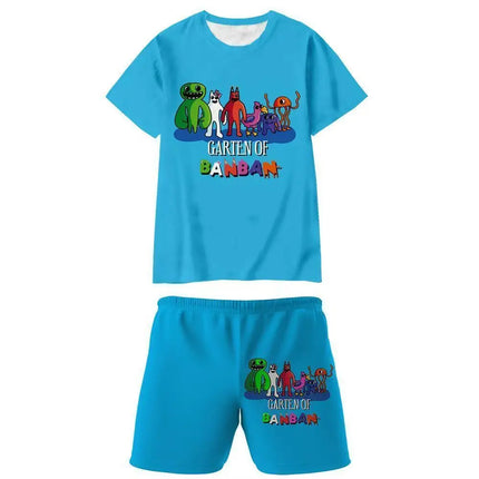 A Stylish 3D Printed Short Sleeve + Shorts Set Featuring Mario Games for Young Primary and Secondary School Students