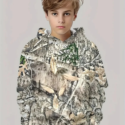 Camouflage Hunting Hoodies Forest Print Boy Clothes Outdoor Sports Long Sleeve Trip Tactical Training Esweatshirt Kids Clothing