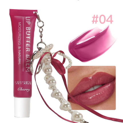 Hose Pearl Chain Lip Butter Balm Glaze Waterproof Lasting Gloss Moisturizing Water Light Mirror Lipstick Shine