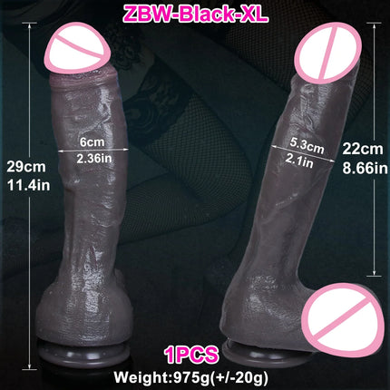 Yellow White Black Realistic Thick Huge Dildo Soft Anal Plug Masturbators Penis Adults Sex Toy for Women Suction Cup Big Dick
