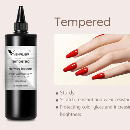 30/60ml VENALISA Diamond Long Wear Top Coat Big Volume Refillment Ultra Glossy Non Wipe Anti Yellowing No Burning Extension Gel