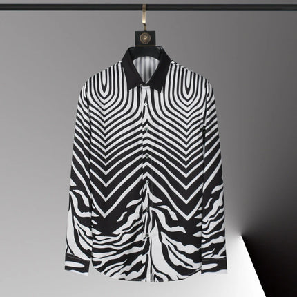Men's shirt 3D printed geometric pattern men's shirt long-sleeved lapel casual top outdoor shopping shirt large size xs-6xl