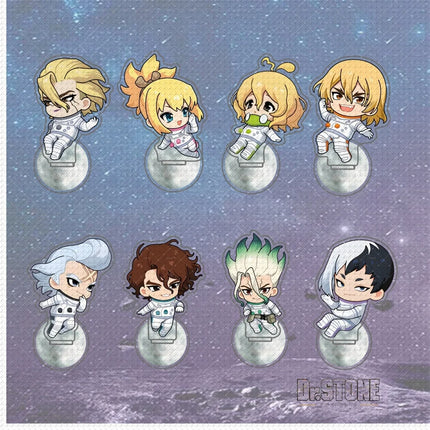 10cm Anime Dr. STONE Road To The Moon Acrylic Stand Keychain Senku Ishigami Gen Asagiri Stanley Snyder Dr. Xeno Accessories Gift
