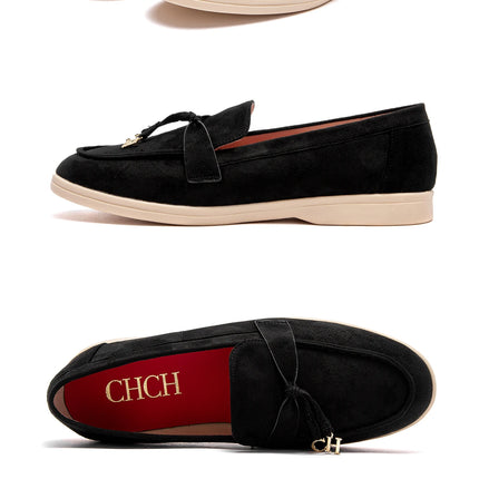 CHCH Women's Flat Shoes Autumn New Anti Velvet Single Shoes Classic Round Head Women's loafers