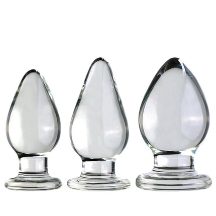 Anal Plugs Large 6CM Glass Transparent Vaginal Dilation Masturbator